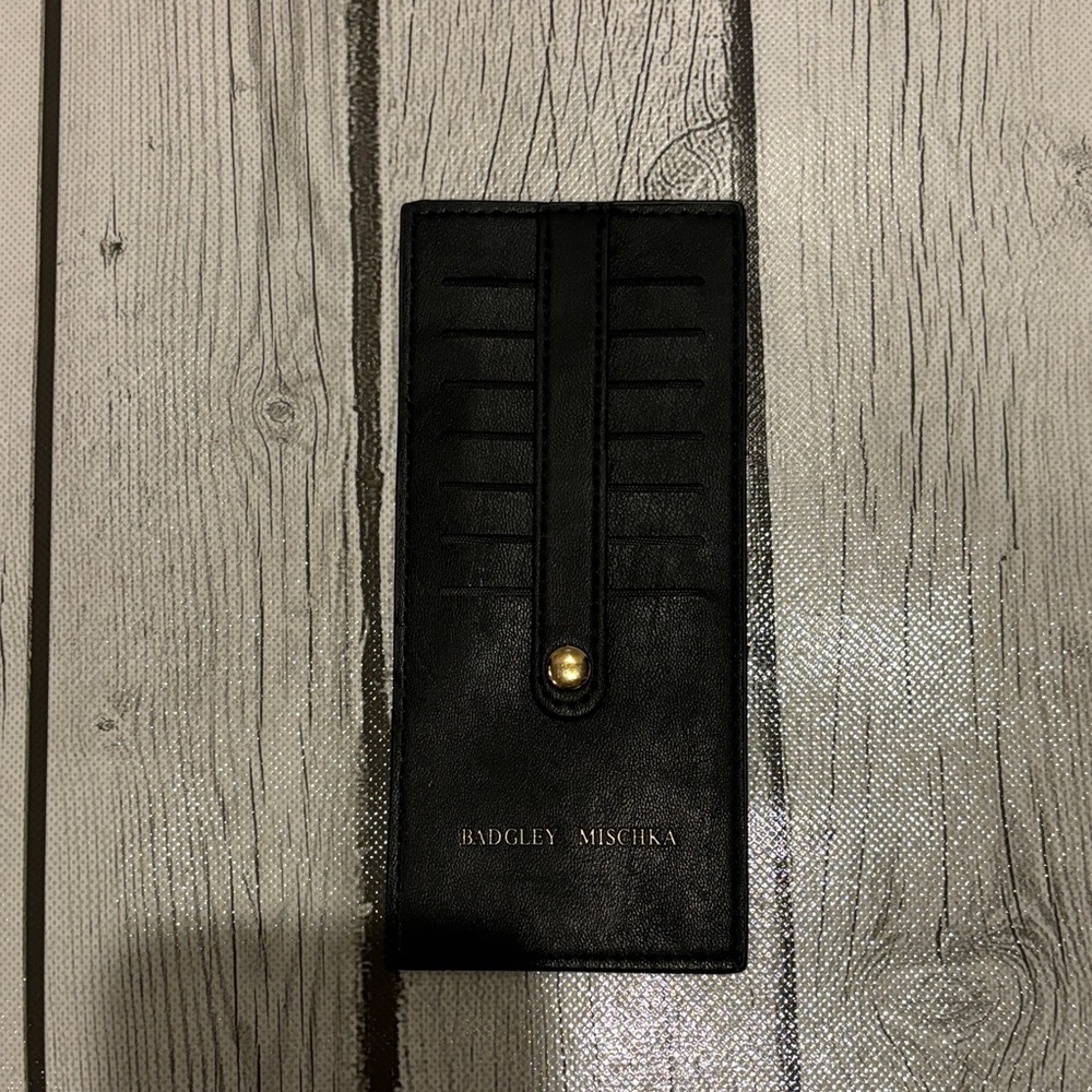 New Badgley Mischka black card holder black